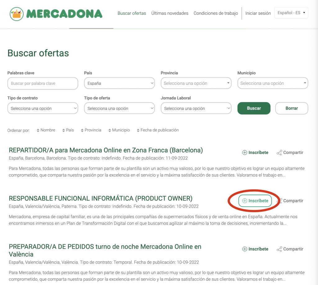 enviar curriculum mercadona