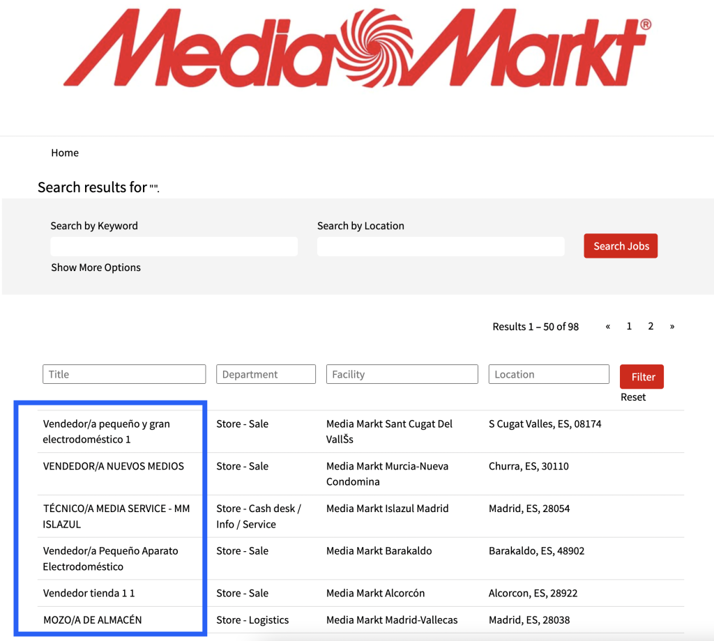 Como enviar el Currículum a Mediamarkt