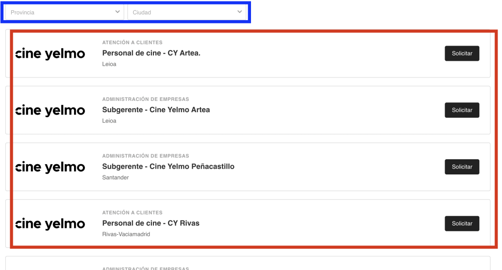 trabajar en yelmo cines