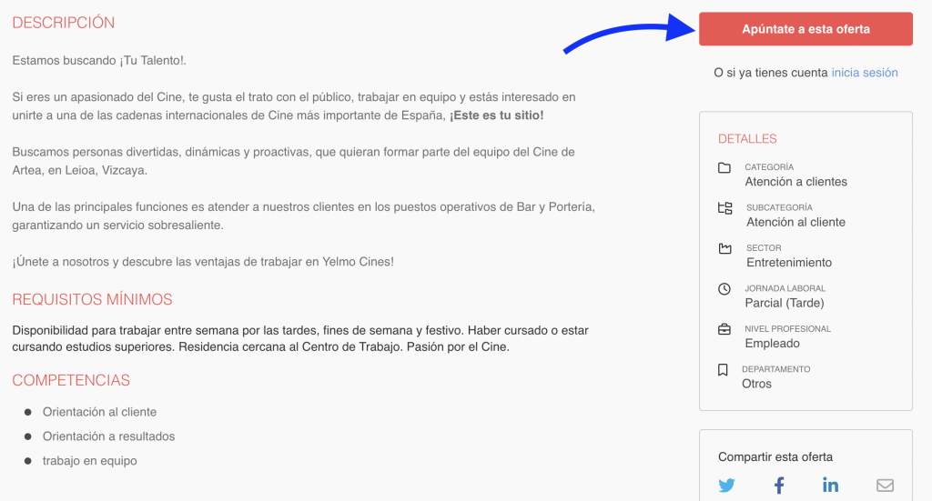 trabajar en yelmo cines