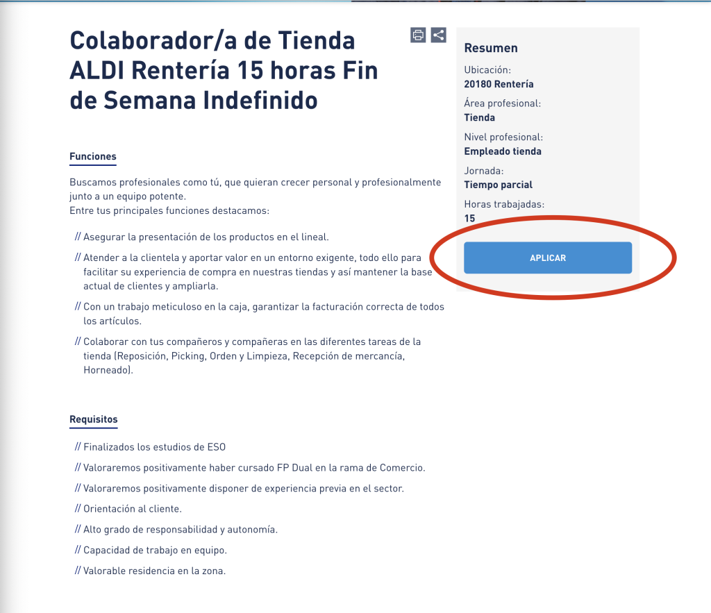 enviar cv a aldi trabajar en aldi