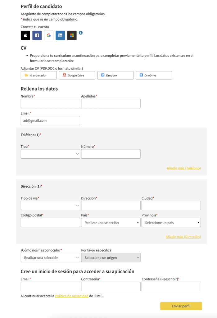 enviar cv a telepizza