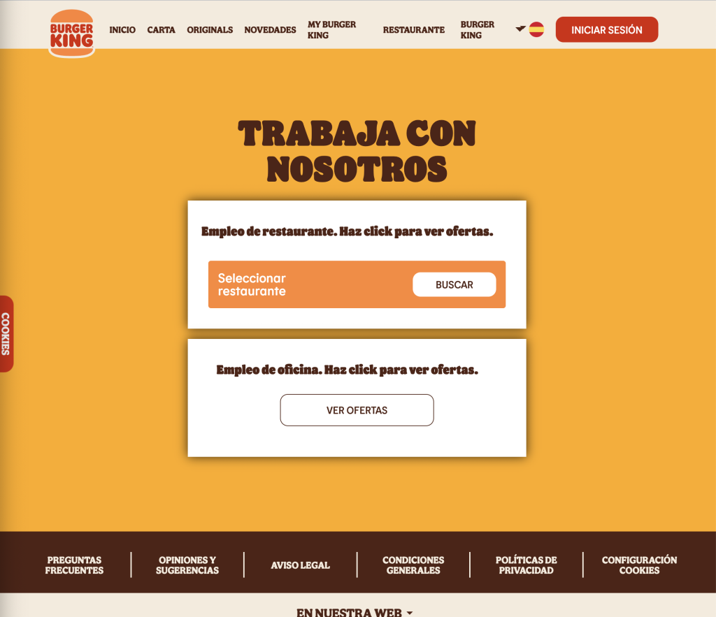 enviar cv a burger king trabajar en burger king