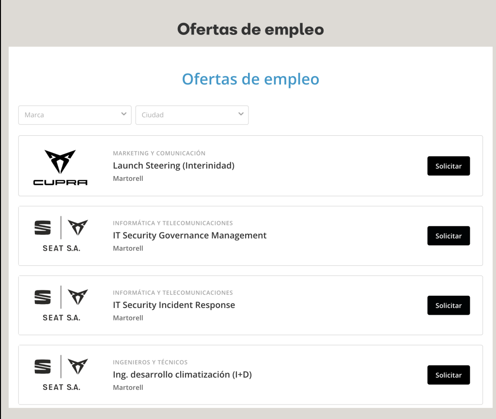 Cómo enviar el Currículum a SEAT - Trabaja con Nosotros