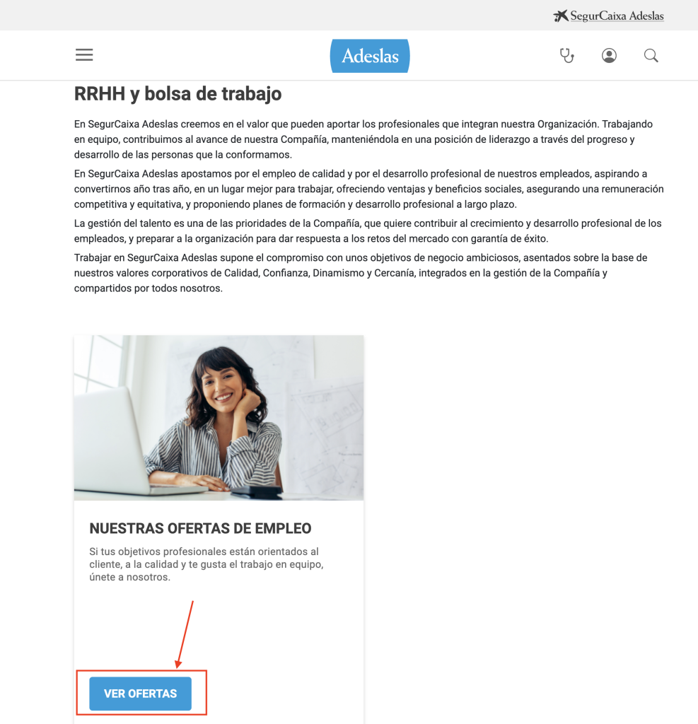 Cómo enviar el Currículum a  Adeslas - Trabaja con Nosotros