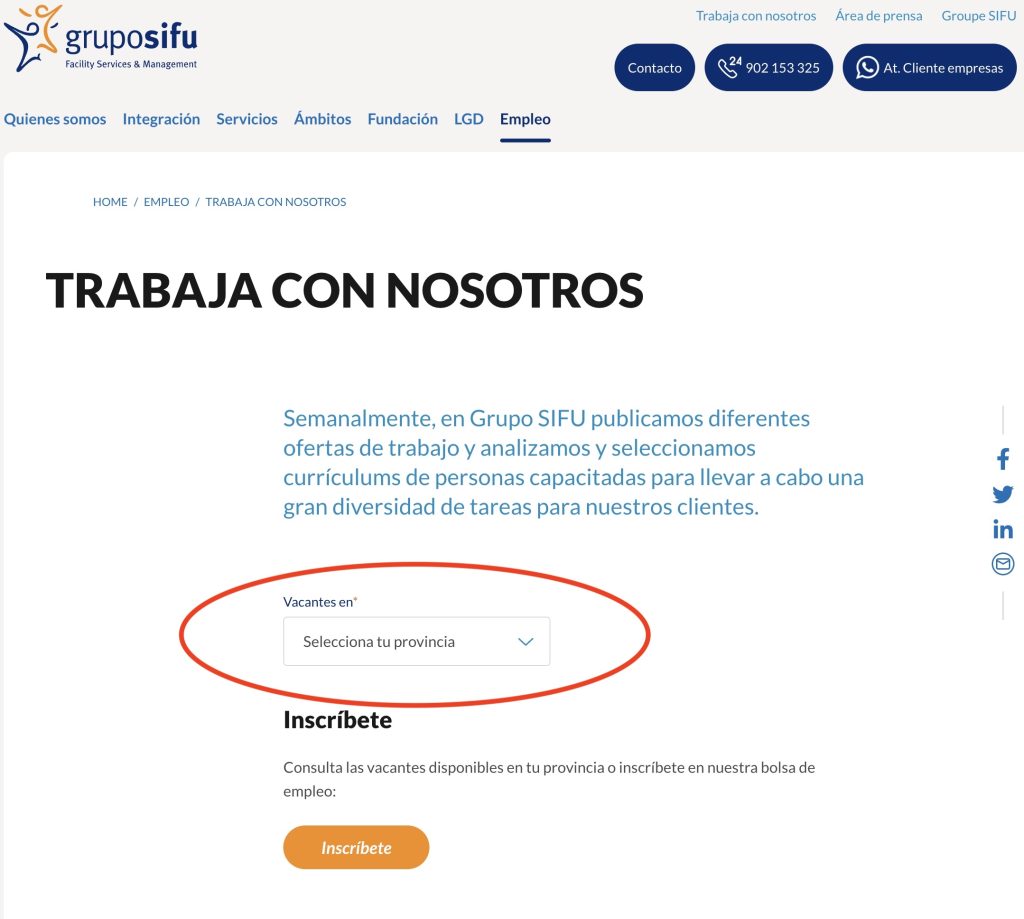 Cómo enviar el Currículum a Grupo Sifu - Trabaja con Nosotros