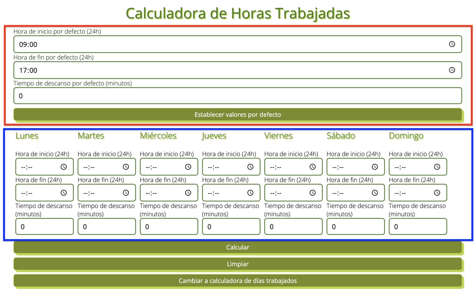 Calculadora de Horas Trabajadas - Empléatelo